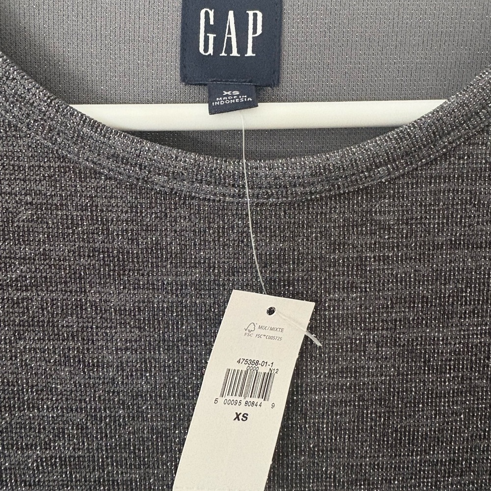 GAP Charcoal Gray Shimmer Ribbed Knit Dress - Picture 5 of 7